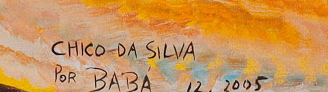 Detalle de la firma pintada: «CHICO-DA SILVA / POR BABA»