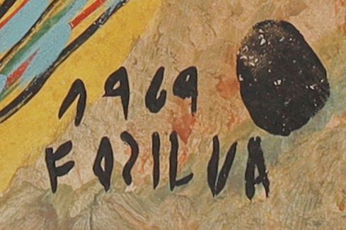 Détail de la signature peinte: «FOZILVA»