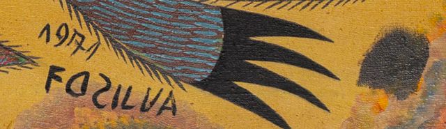 Detail of the painted signature: «FOZILVA»