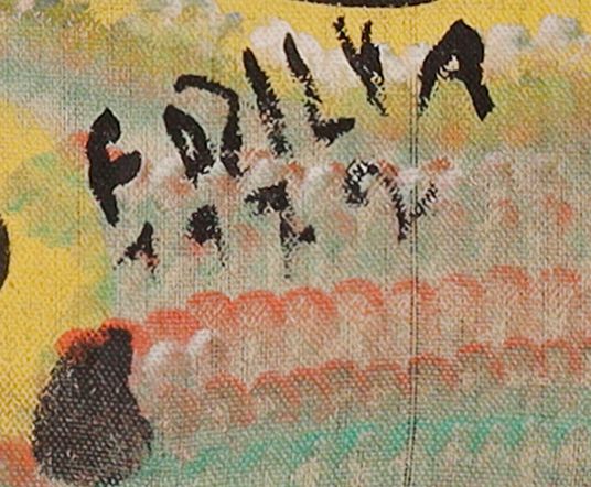 Detail of the painted signature: «FDZILVA»