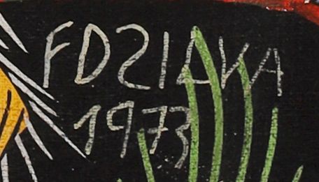 Detalhe da assinatura pintada: «FDZILVA»