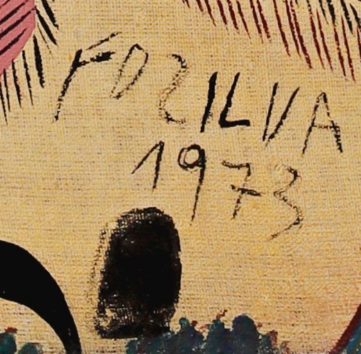 Detalhe da assinatura pintada: «FDZILVA»