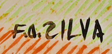 Detail of the painted signature: «FOSILVA»