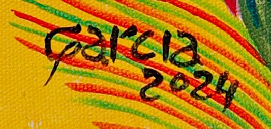 Detalhe da assinatura pintada: «Garcia»