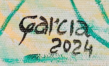 Detail of the painted signature: «Garcia»