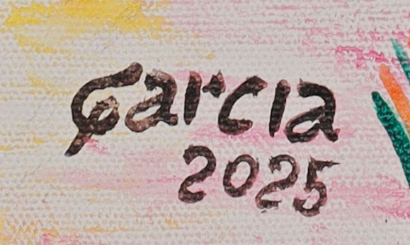 Detalhe da assinatura pintada: «Garcia»