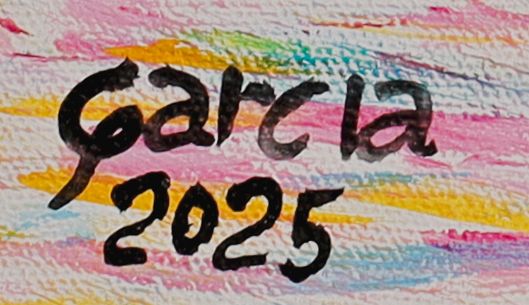 Detail of the painted signature: «Garcia»