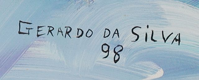 Detalle de la firma pintada: «GERARDO DA SILVA»