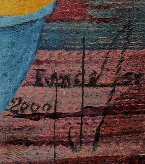 Detalhe da assinatura pintada: «Ivan»